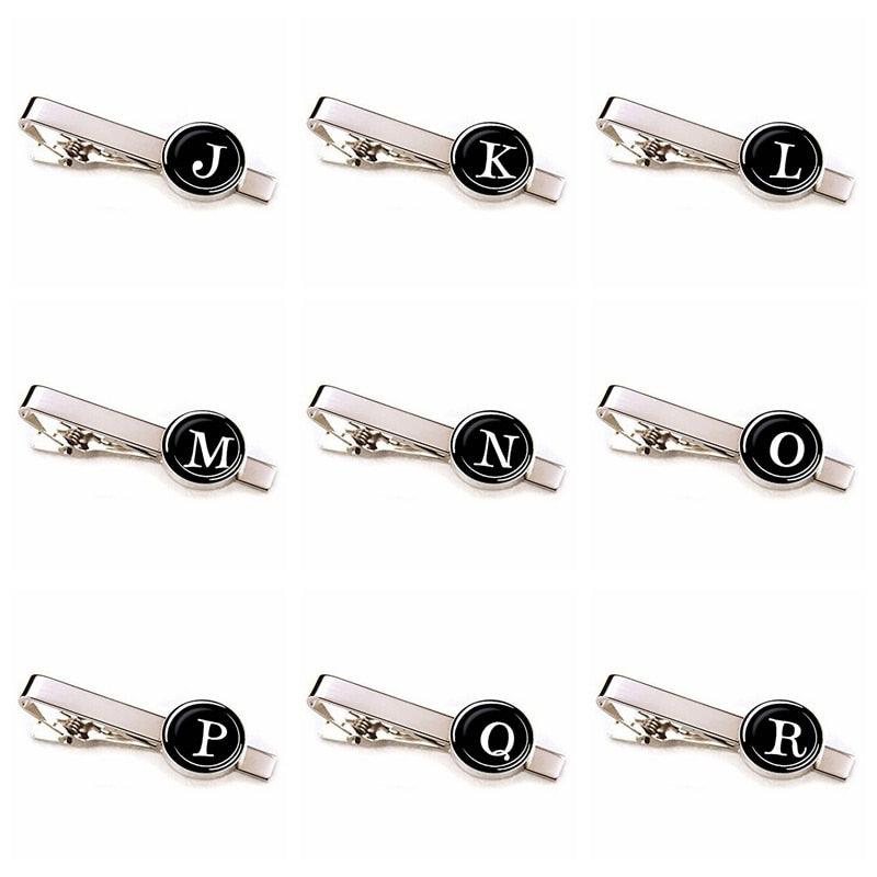 Elegant Men Fashion 26 Alphabet Letters Tie Clips Letter Tie Clip Men's Fashion Tie Pin Buckle Clip Tie Decoration Suit Accessories  Name Letters Jewelry Men Necktie Clip Pin Suit Accessories Classic Initials Alphabet A-Z Tie Clips