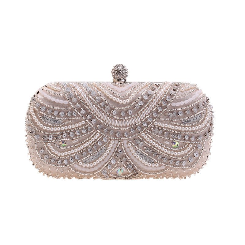 Elegant Pearl-Embellished Clutch Evening Bag for Weddings & Parties (MAC278)