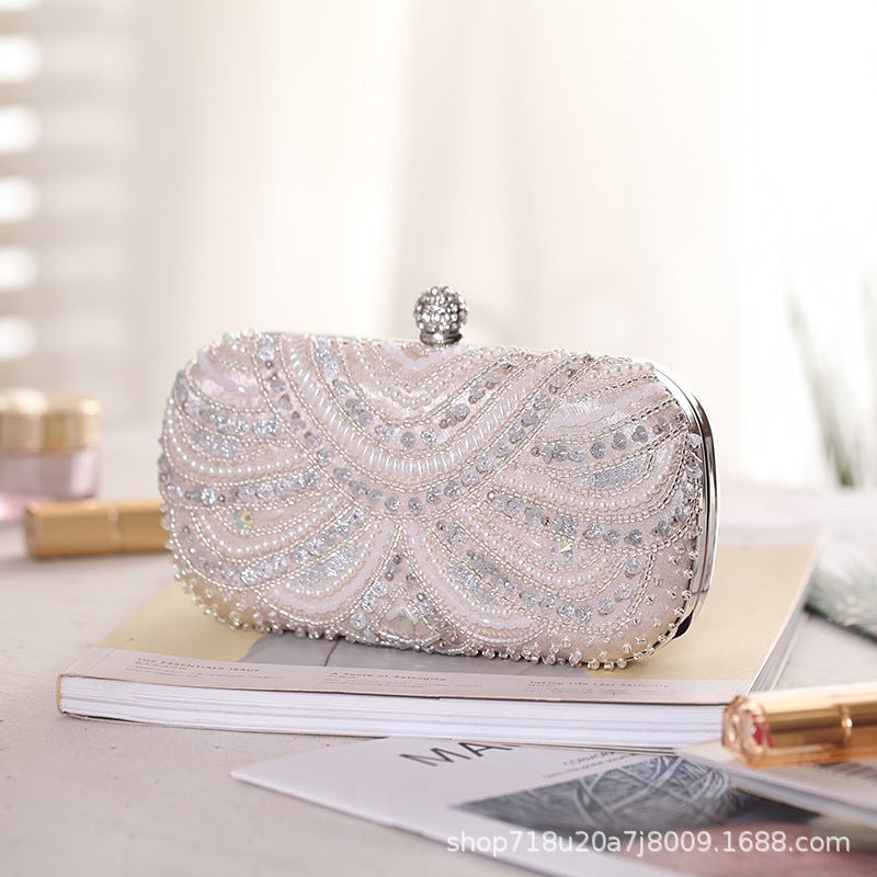 Elegant Pearl-Embellished Clutch Evening Bag for Weddings & Parties (MAC278)