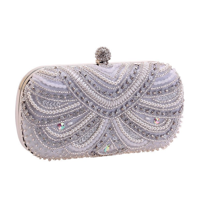 Elegant Pearl-Embellished Clutch Evening Bag for Weddings & Parties (MAC278)
