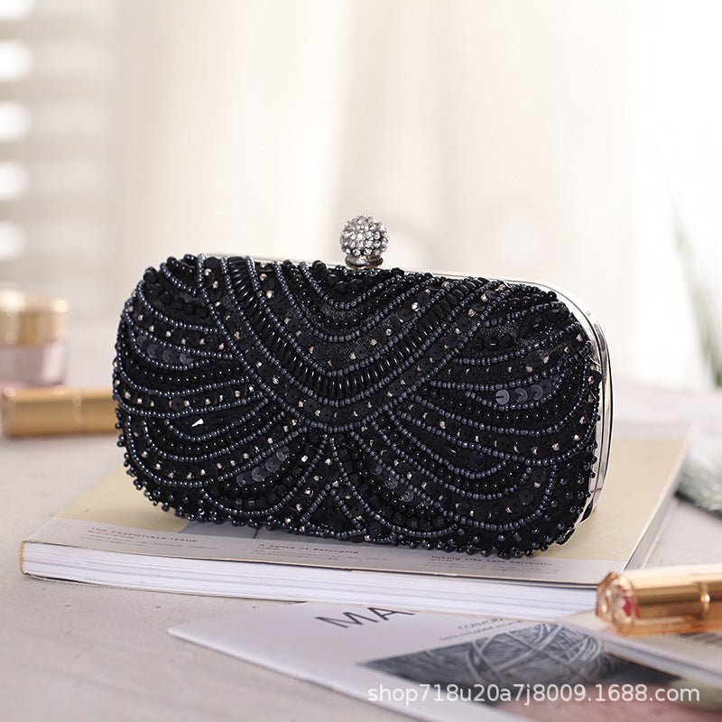 Elegant Pearl-Embellished Clutch Evening Bag for Weddings & Parties (MAC278)
