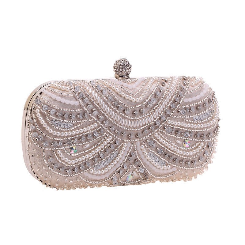 Elegant Pearl-Embellished Clutch Evening Bag for Weddings & Parties (MAC278)