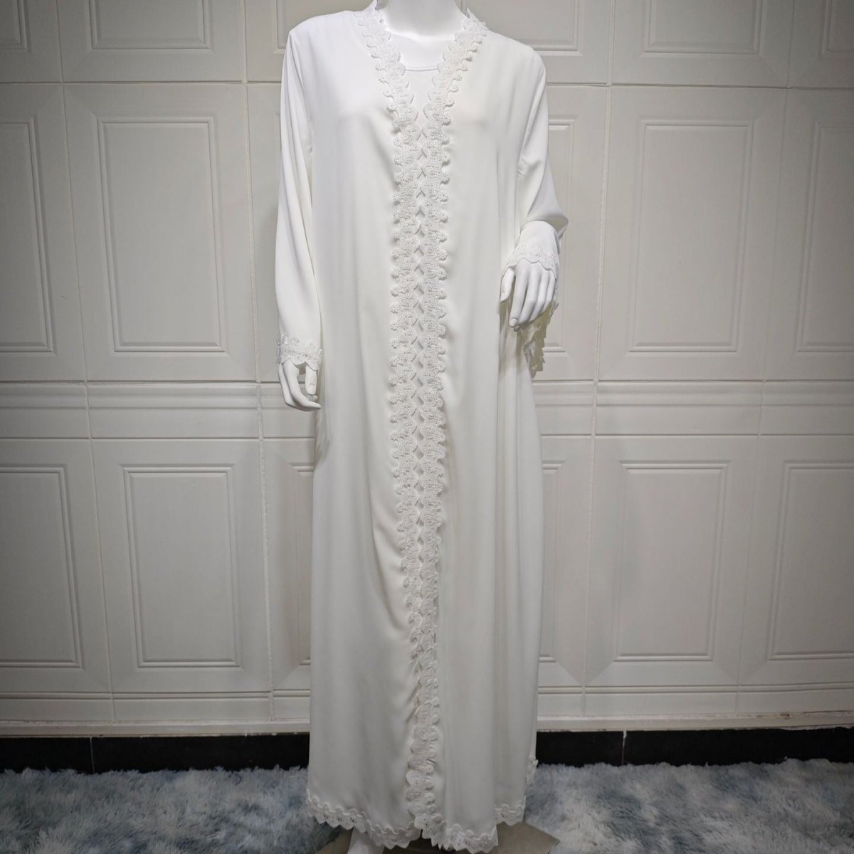 Elegant Prayer Dress with Floral Lace Detail (MOA285)