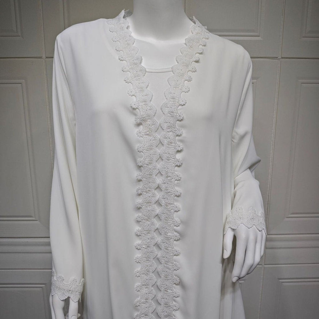 Elegant Prayer Dress with Floral Lace Detail (MOA285)