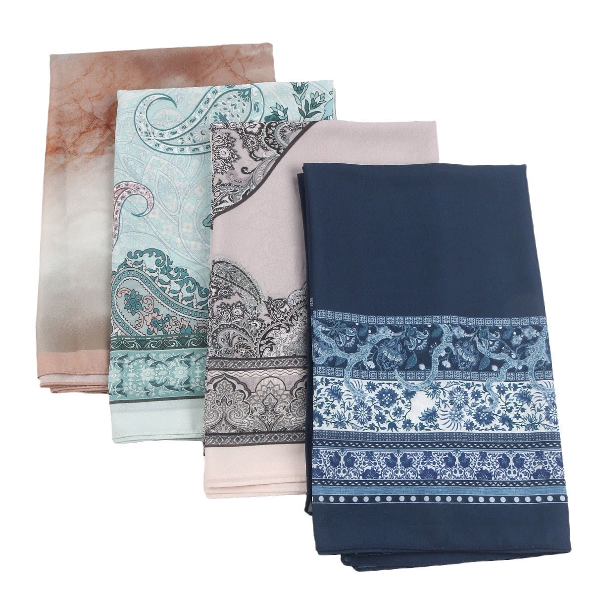 Elegant Printed Chiffon Hijab Scarf Bohemian Style Breathable Sun Protection Wrap (MH136)