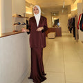 Elegant Satin Blazer & Skirt Set | Professional Two-Piece Suit - Luxurious Office Wear(MS129)