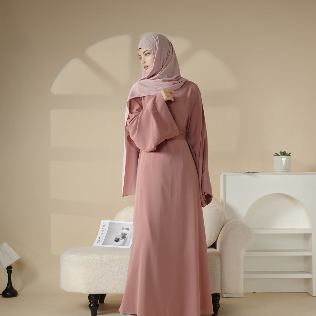Elegant Solid Color Abaya For Muslimahs (MA036)