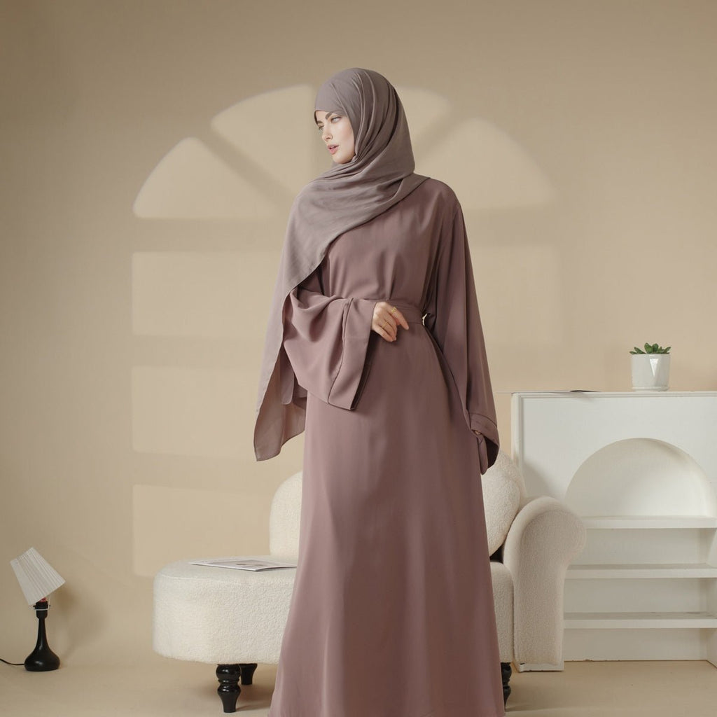 Elegant Solid Color Abaya For Muslimahs (MA036)