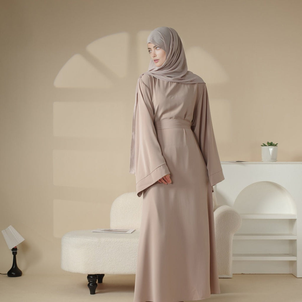 Elegant Solid Color Abaya For Muslimahs (MA036)