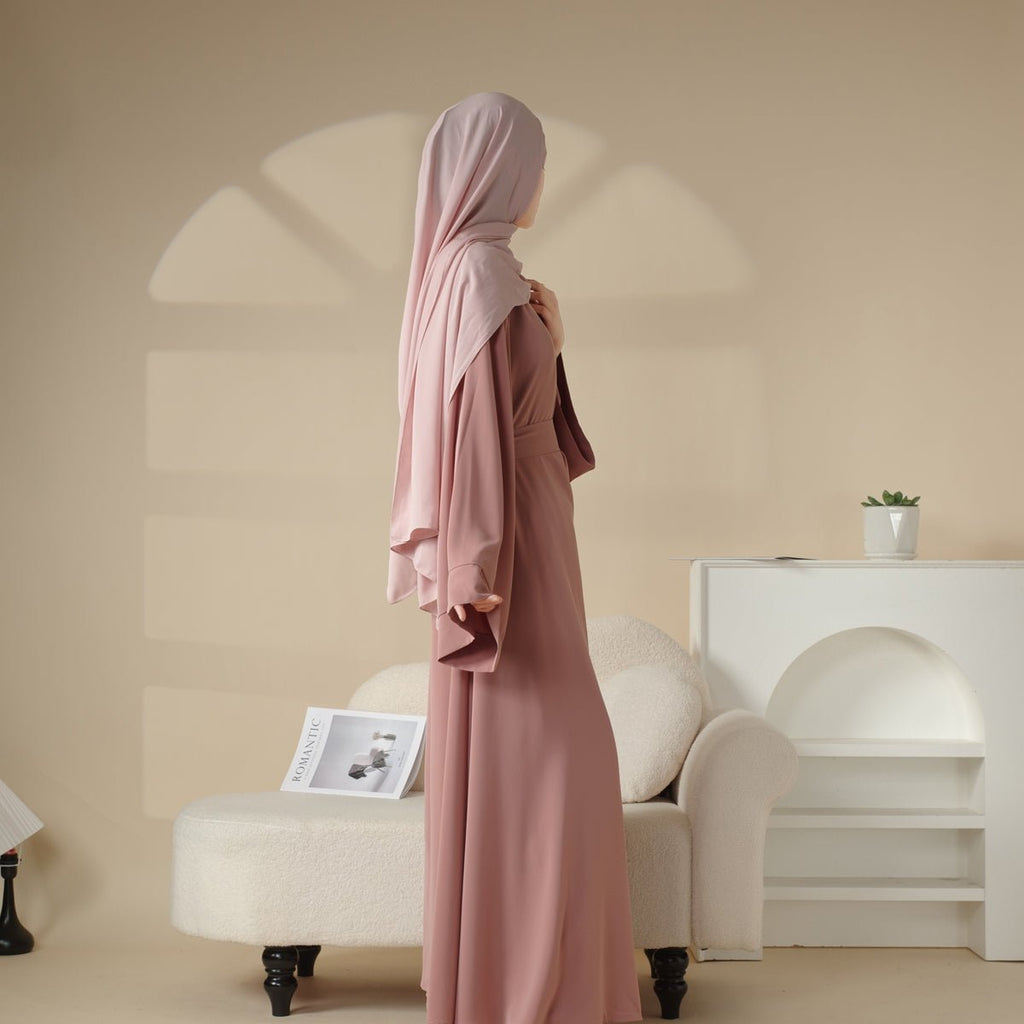 Elegant Solid Color Abaya For Muslimahs (MA036)