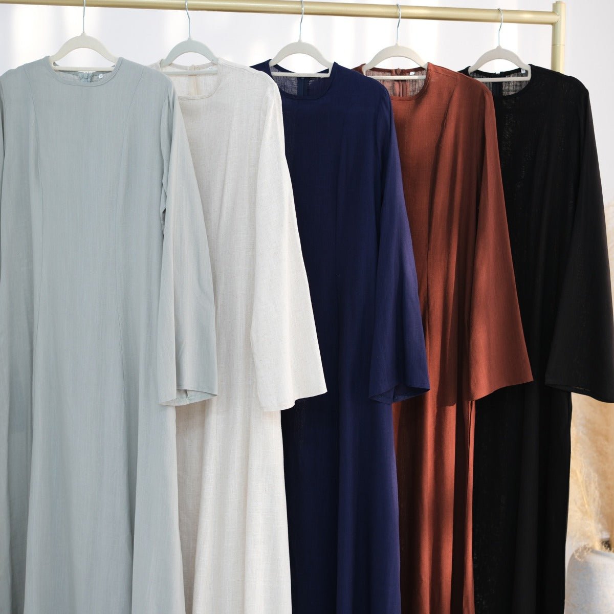 Solid Color Robe Abaya With Back-Tie | Dressing Gown Style Abaya with Flared Sleeves (MA215)