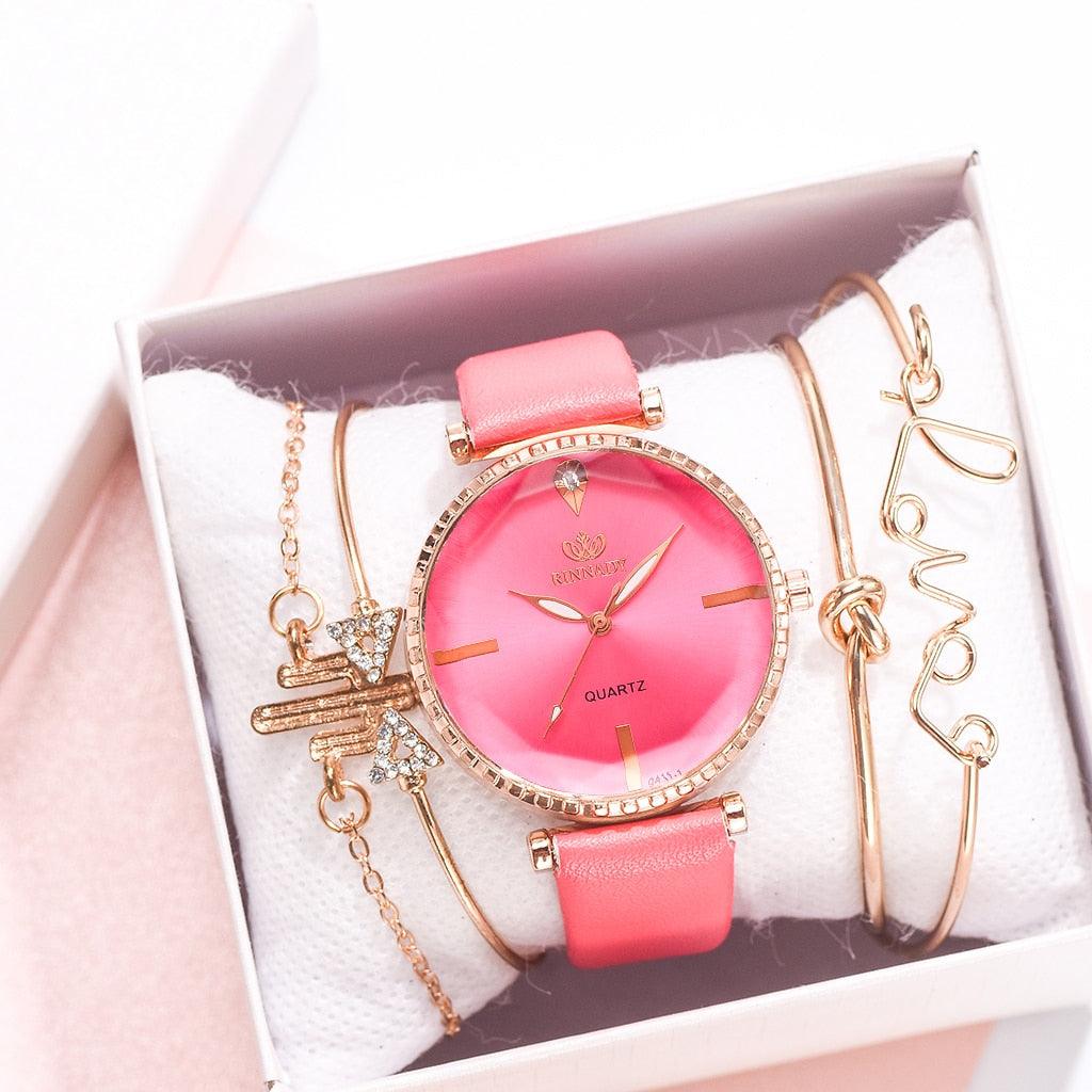 Elegant Style Fashion Womens Watch Luxury Leather Band Analog Quartz Wrist Watch Women Dress Leather Band Thin Minimalist Casual Simple Dress Analog Quartz Wristwatch