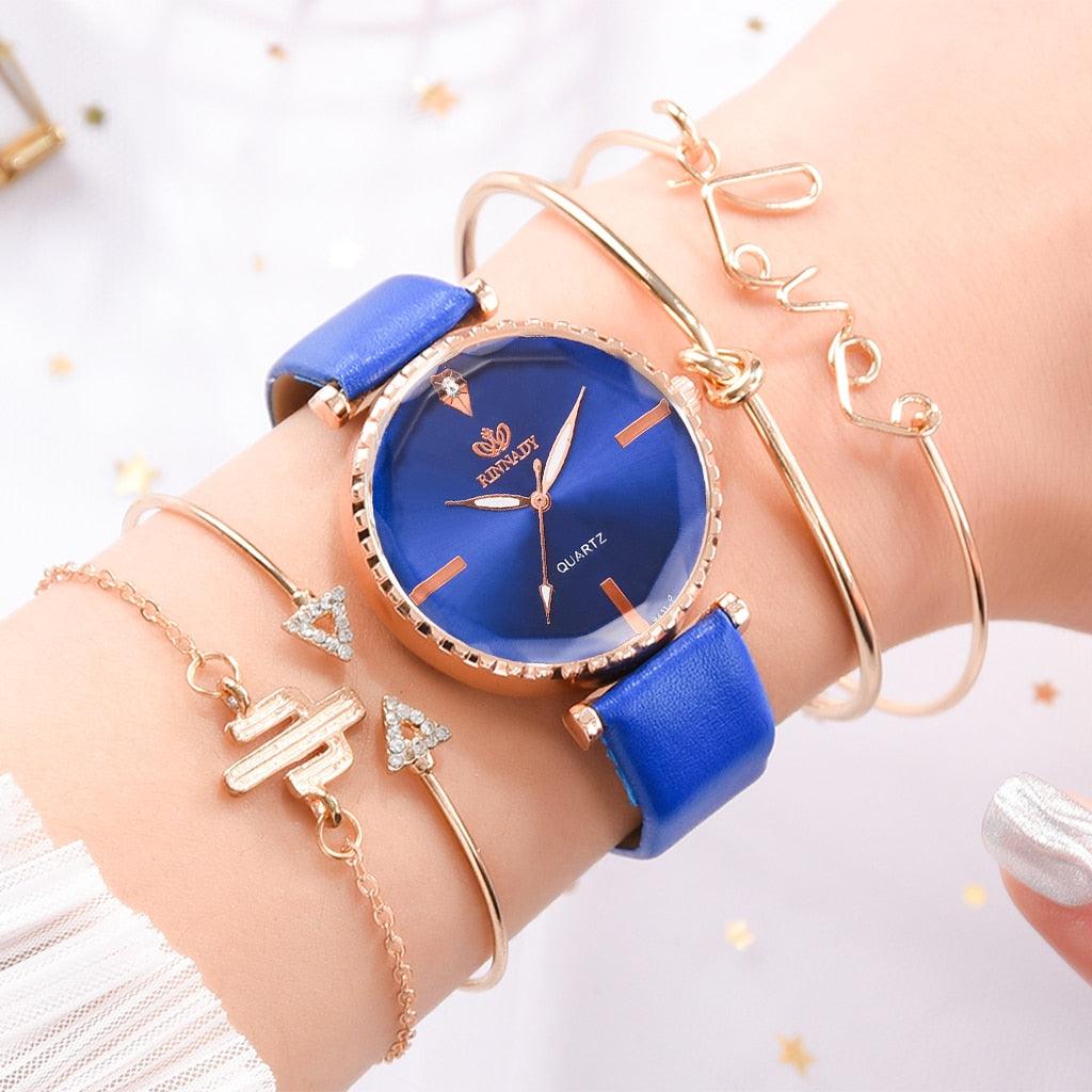 Elegant Style Fashion Womens Watch Luxury Leather Band Analog Quartz Wrist Watch Women Dress Leather Band Thin Minimalist Casual Simple Dress Analog Quartz Wristwatch