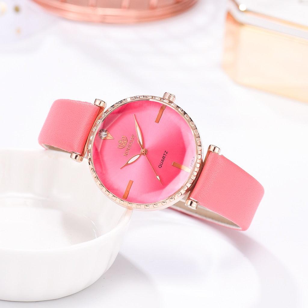 Elegant Style Fashion Womens Watch Luxury Leather Band Analog Quartz Wrist Watch Women Dress Leather Band Thin Minimalist Casual Simple Dress Analog Quartz Wristwatch
