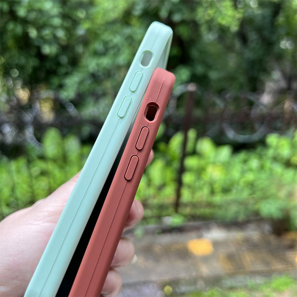 Elegant Style Solid Color Silicone Phone Cases For iPhone 13 14 Pro Max Classic Simple Case For iPhone 13 Pro Cover Slim Fit Silicone Back Cover For iPhone