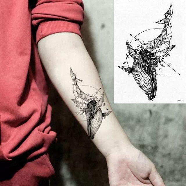 Elegant Temporary Waterproof Tattoos Big Tribal Sticker Black Large Body Art Makeup Fake Tattoo For Mens Womens