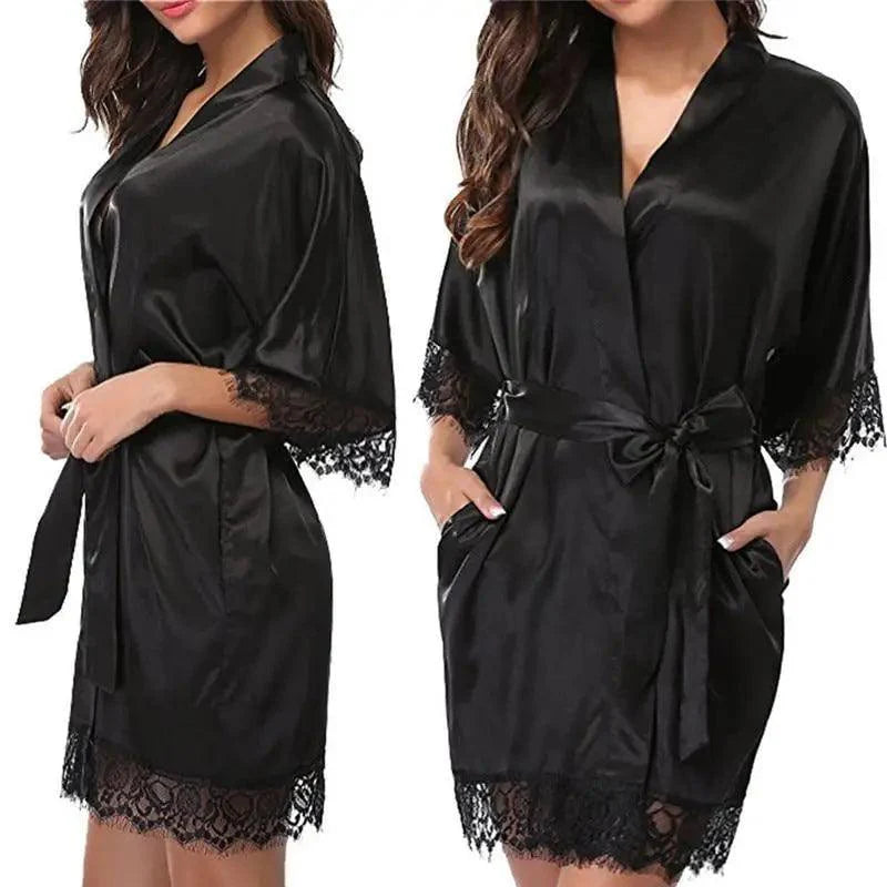 Elegant White Short Soft Women Bathrobes Vintage Design Sleepwear Lightweight Bridesmaid Robes Comfortable Ladies Bathrobe