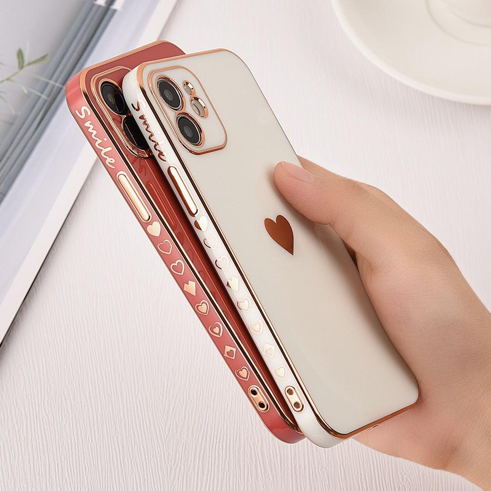 Elegant Women Phone Case For iPhone 13 14 Pro Camera Lens Protection For iPhone 12 11 Pro Max 14Plus Shockproof Case Luxurious Bumper Cute Pattern Women Girls Soft Silicone Shockproof Camera Case