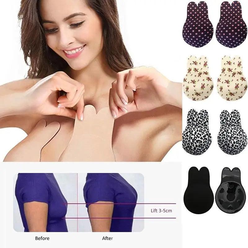 Elegant Women's Invisible Bra Super Push Up Seamless Self-Adhesive Sticky Wedding Party Front Strapless 8 10 12.5cm Cup Fly Bras