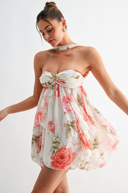 Elise Jardin Couture Silk-Illusion  Formal Mini Dress
