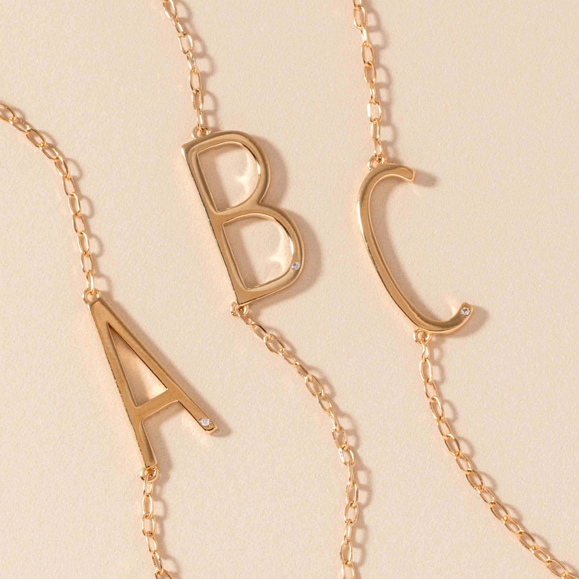 Initial C Precious Elongated Necklace
