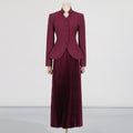 Embroidered Blazer & Pleated Skirt Set(MS214)
