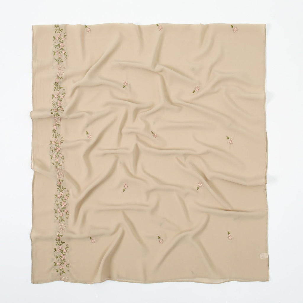 Embroidered Chiffon Hijab Scarf | Chiffon Hijab With Embroidery (MH220)