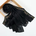 Embroidered Chiffon Hijab Scarf | Chiffon Hijab With Embroidery (MH220)