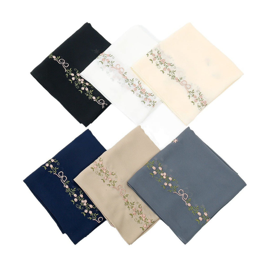 Embroidered Chiffon Hijab Scarf | Chiffon Hijab With Embroidery (MH220)