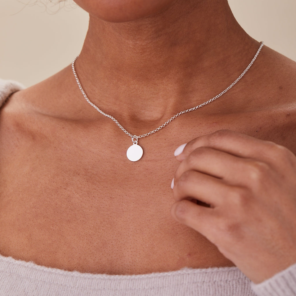 Small Circle Charm Necklace, 19''