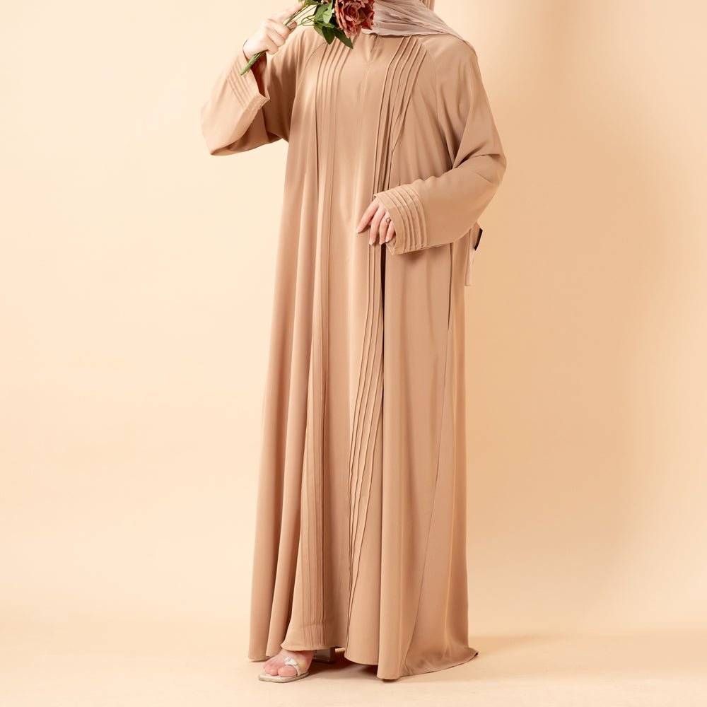 Serene Pleated Georgette Abaya Loose Full-Length Modest Style (MA254)
