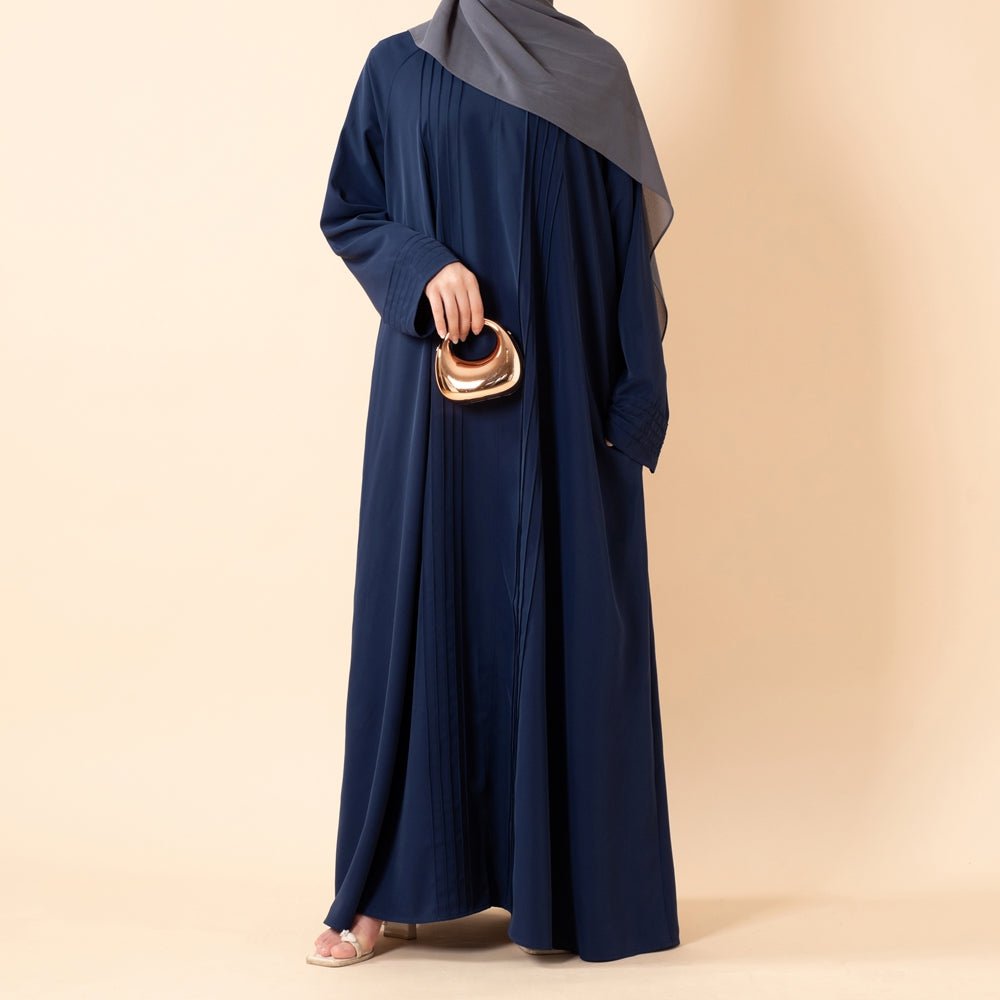 Serene Pleated Georgette Abaya Loose Full-Length Modest Style (MA254)