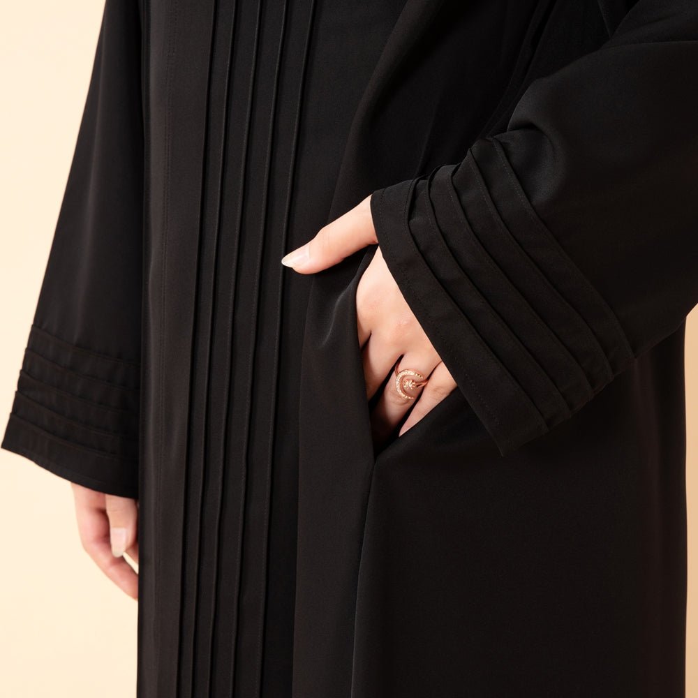 Serene Pleated Georgette Abaya Loose Full-Length Modest Style (MA254)