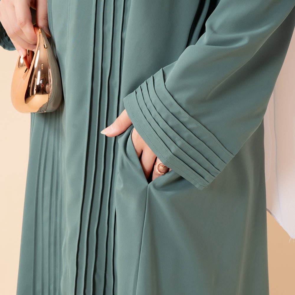 Serene Pleated Georgette Abaya Loose Full-Length Modest Style (MA254)