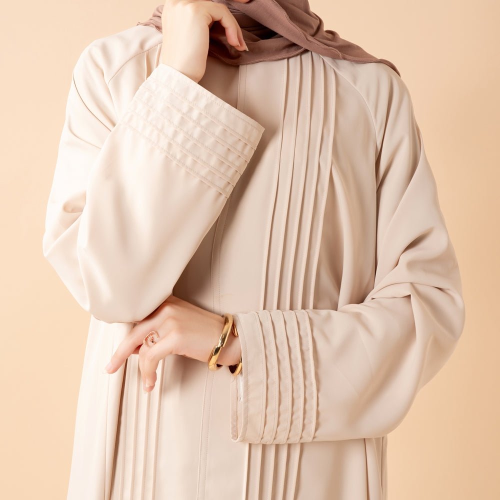 Serene Pleated Georgette Abaya Loose Full-Length Modest Style (MA254)