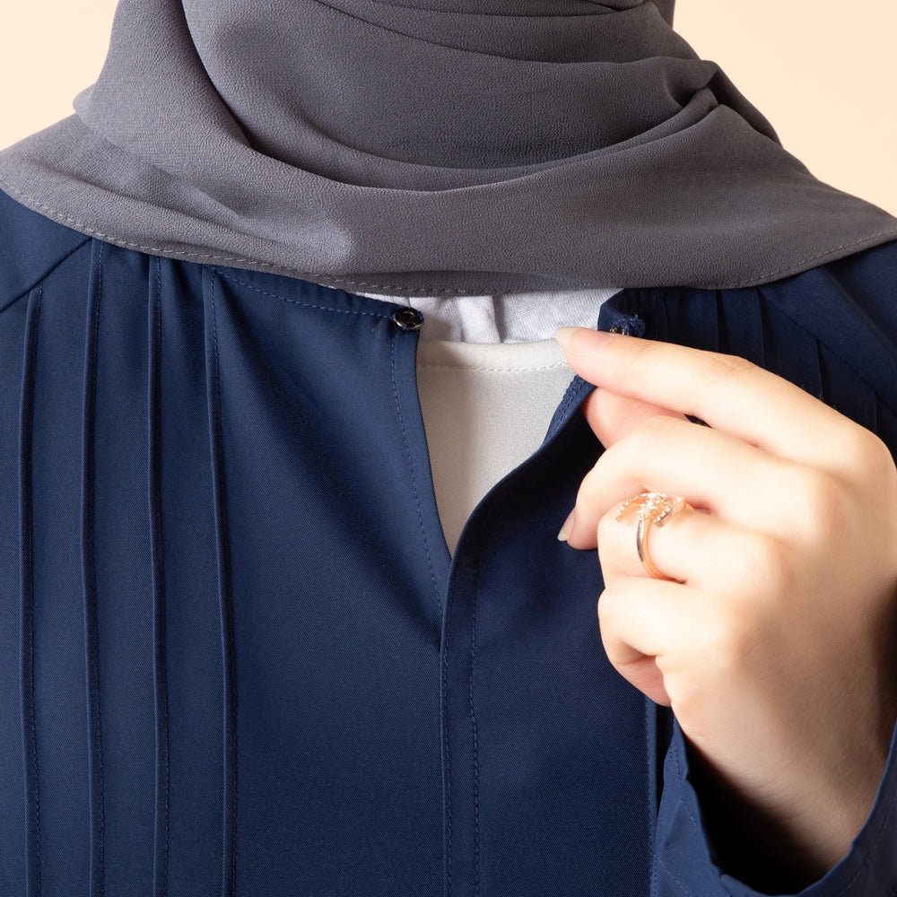 Serene Pleated Georgette Abaya Loose Full-Length Modest Style (MA254)