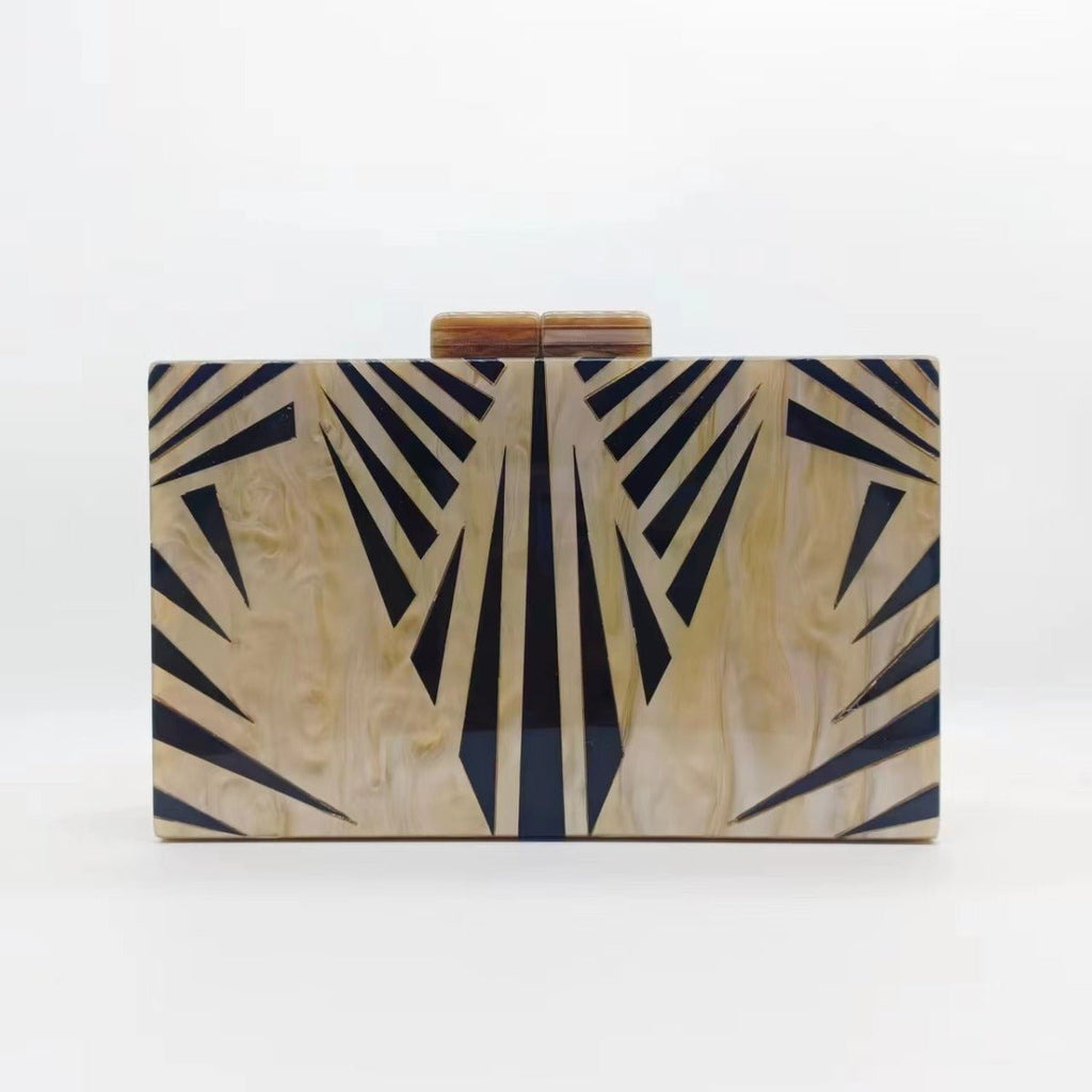 etro Zebra Pattern Dinner Bag  Acrylic Shoulder Chain Clutch for Women(MAC255)