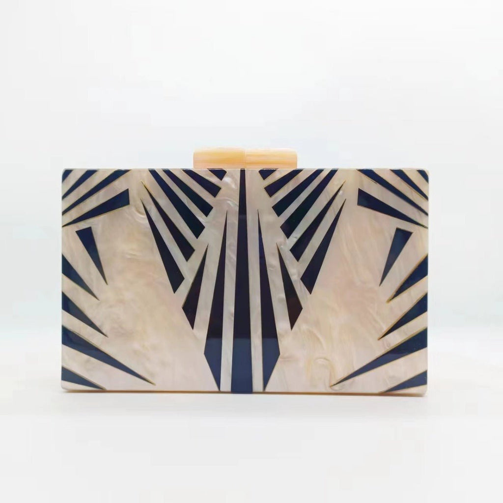 etro Zebra Pattern Dinner Bag  Acrylic Shoulder Chain Clutch for Women(MAC255)