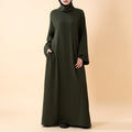 Everyday Crepe Turtleneck Abaya – Relaxed Fit for All Seasons (MA384)