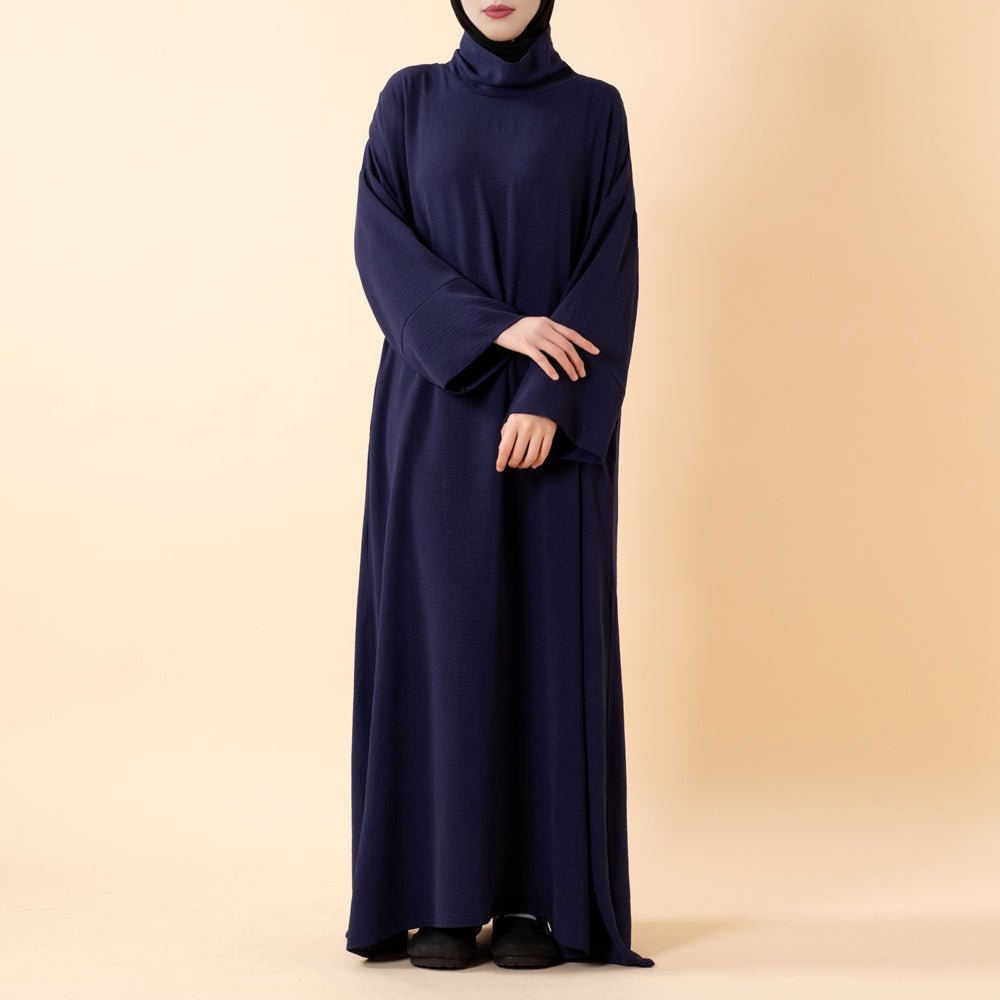 Everyday Crepe Turtleneck Abaya – Relaxed Fit for All Seasons (MA384)
