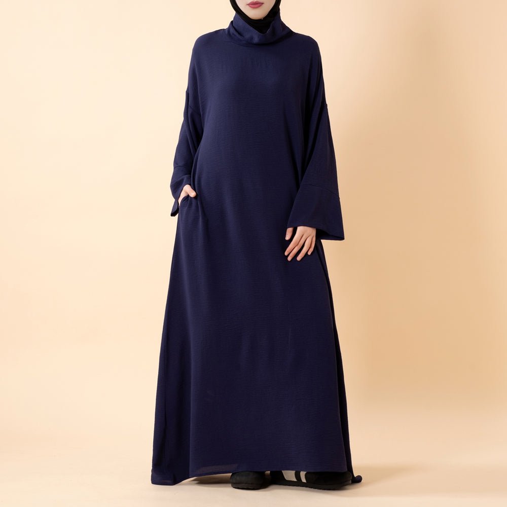 Everyday Crepe Turtleneck Abaya – Relaxed Fit for All Seasons (MA384)