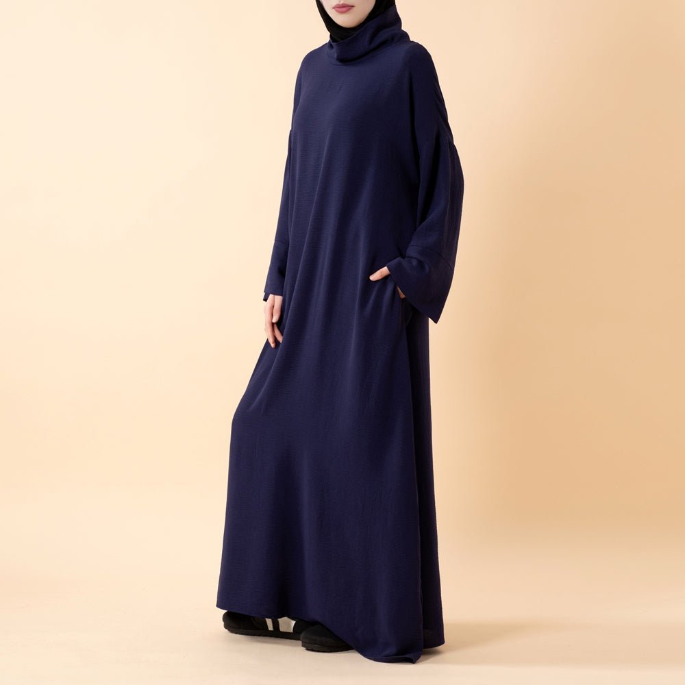 Everyday Crepe Turtleneck Abaya – Relaxed Fit for All Seasons (MA384)