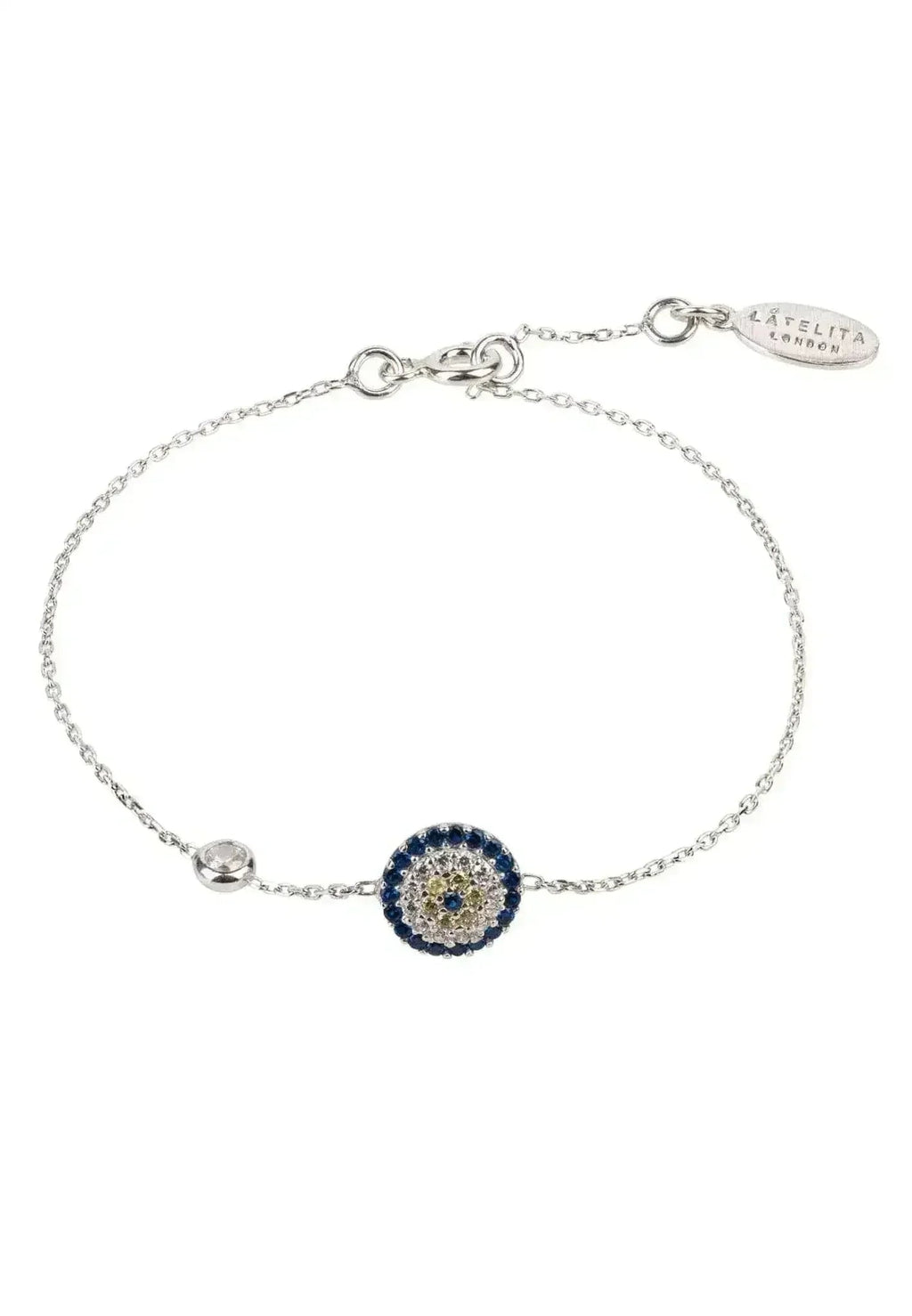 Sterling Silver Evil Eye Bracelet – 925 Silver w/ Zircons