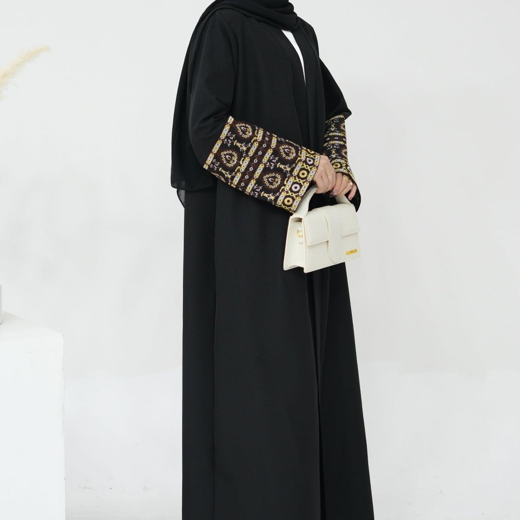 Exquisite Embroidery Set Open Abaya (MOA039)