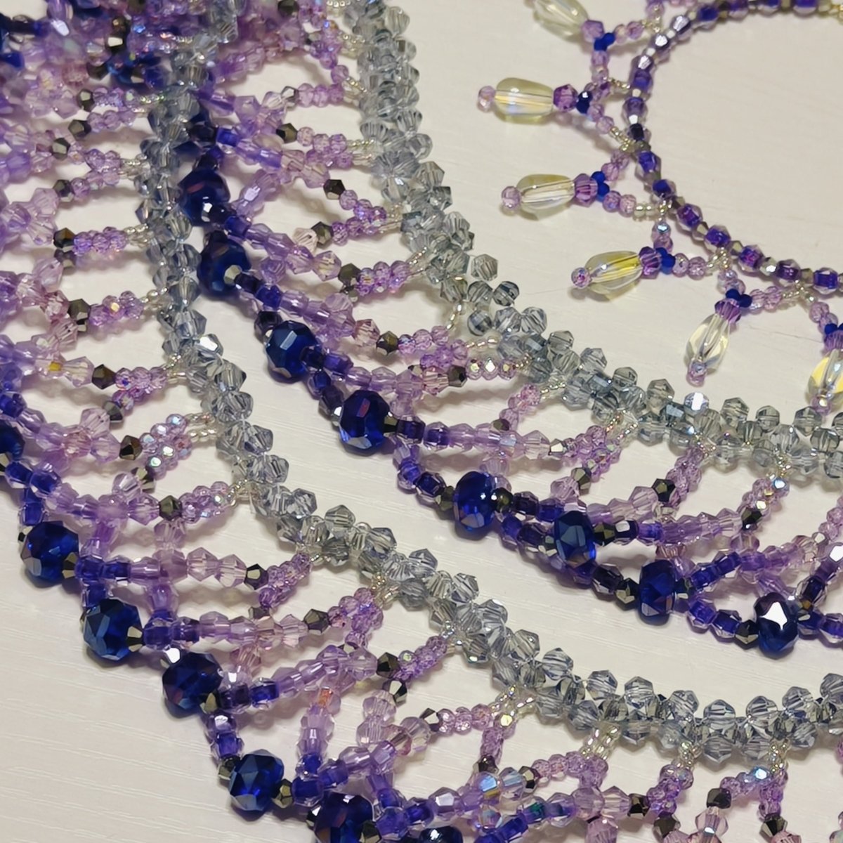Handmade Woven Beaded Necklace | Glass Beads & Shell Pearls Choker | Intricate Seed Bead Art Necklace (MAC343)