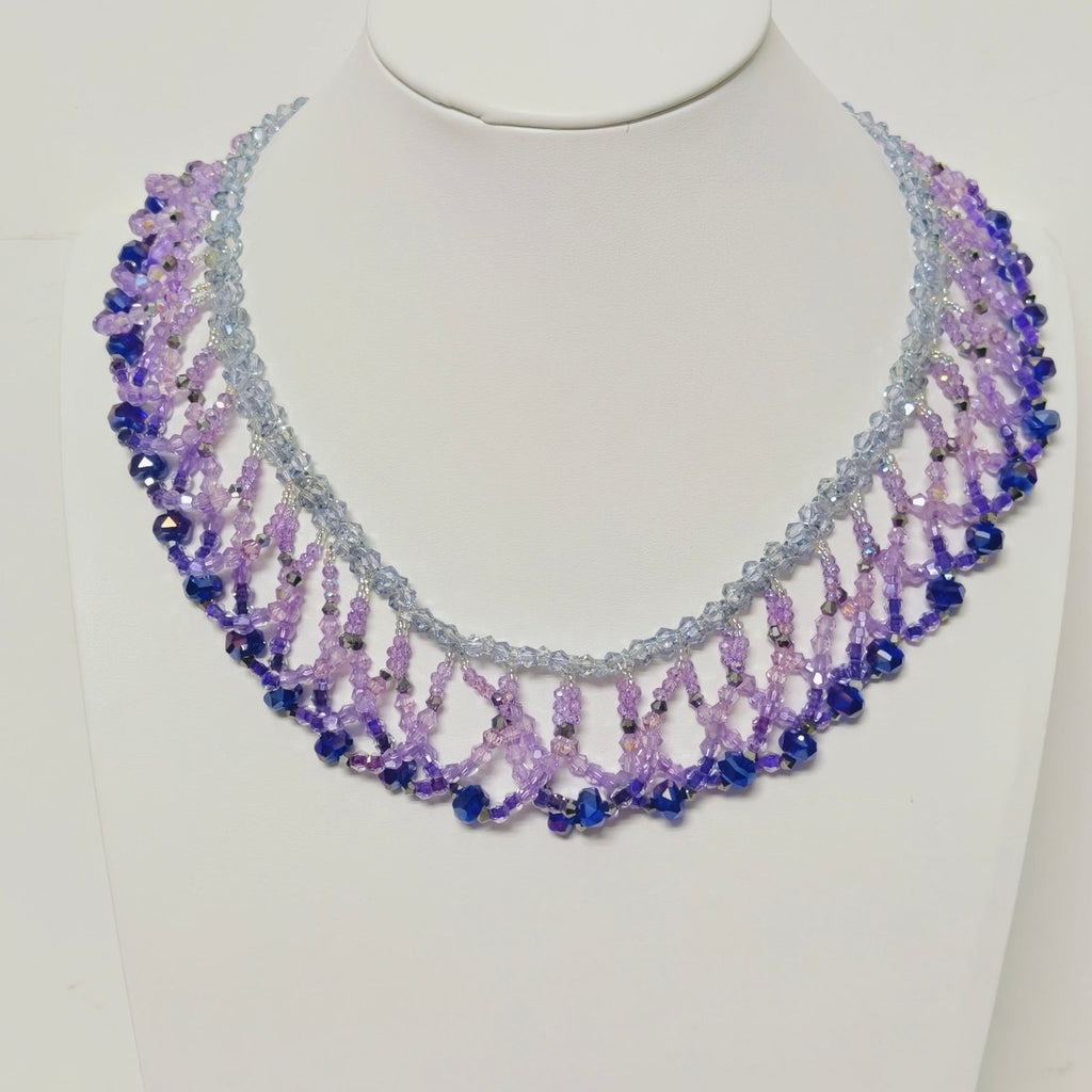 Handmade Woven Beaded Necklace | Glass Beads & Shell Pearls Choker | Intricate Seed Bead Art Necklace (MAC343)