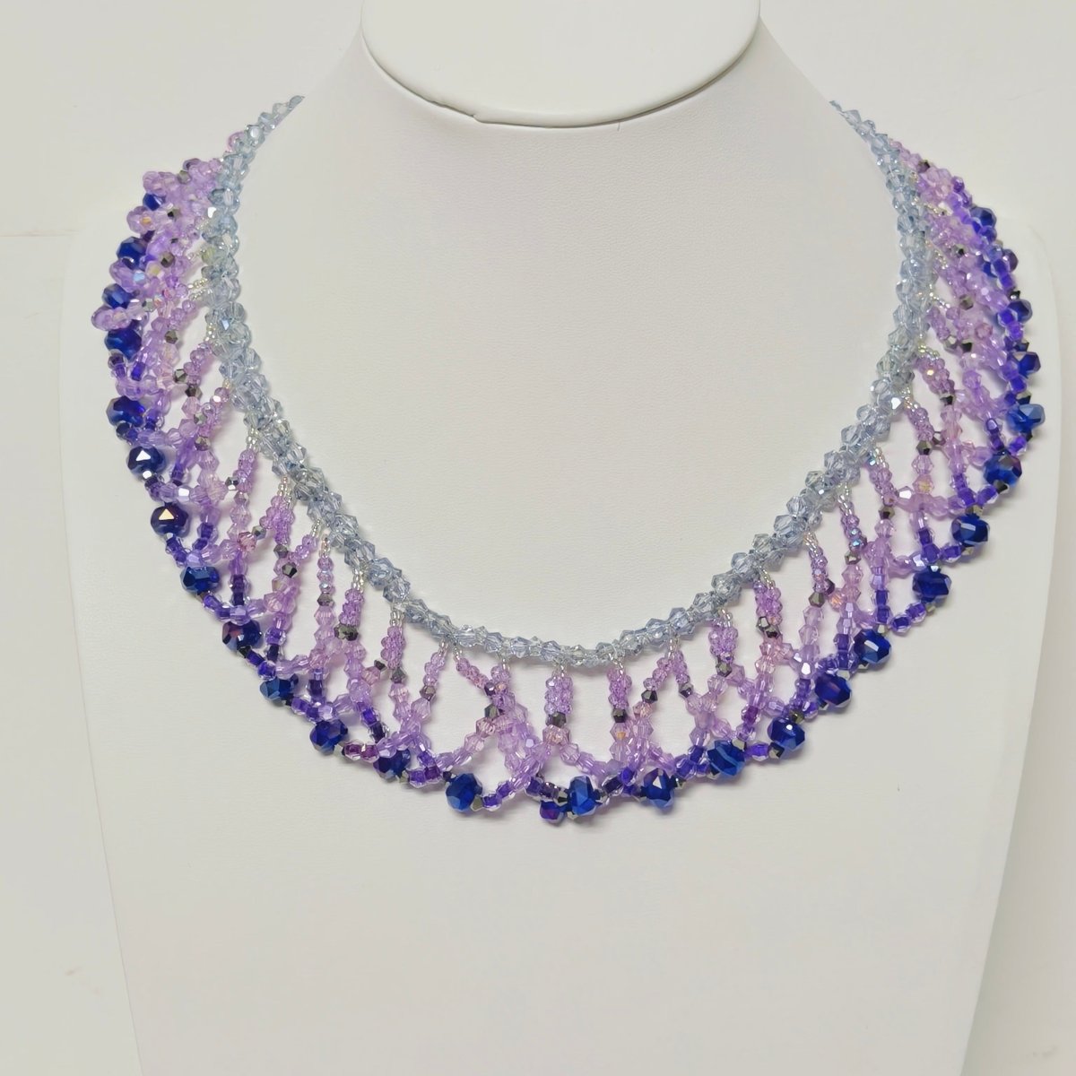 Handmade Woven Beaded Necklace | Glass Beads & Shell Pearls Choker | Intricate Seed Bead Art Necklace (MAC343)