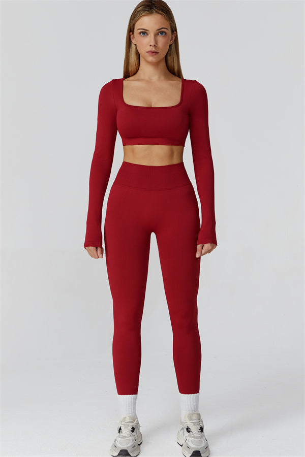 The Reign Long Sleeve Crop Top Leggings 2-Piece Set