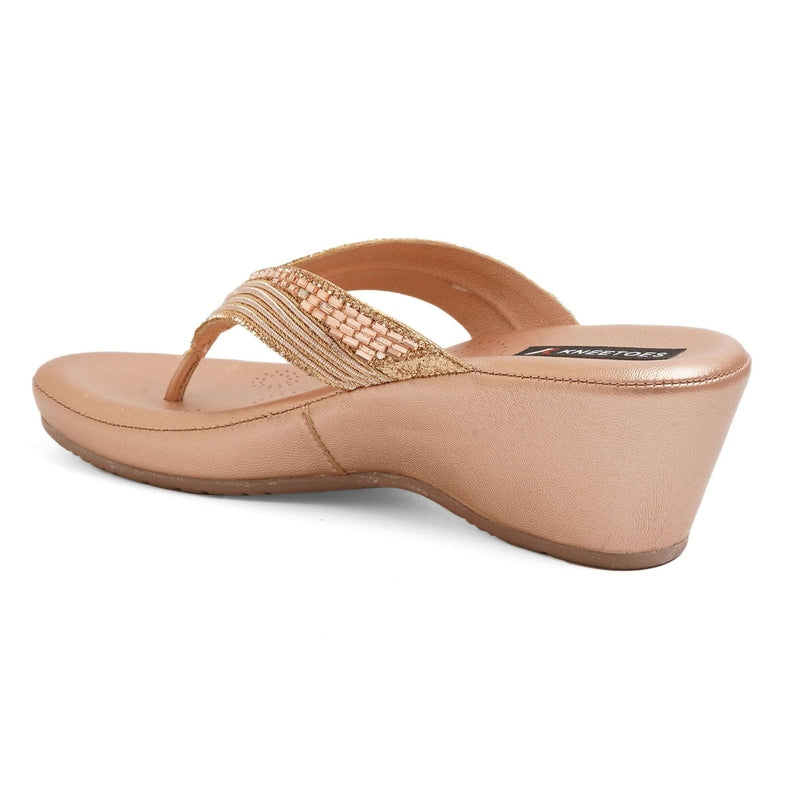 Bexley- Rose Gold Thong Wedges