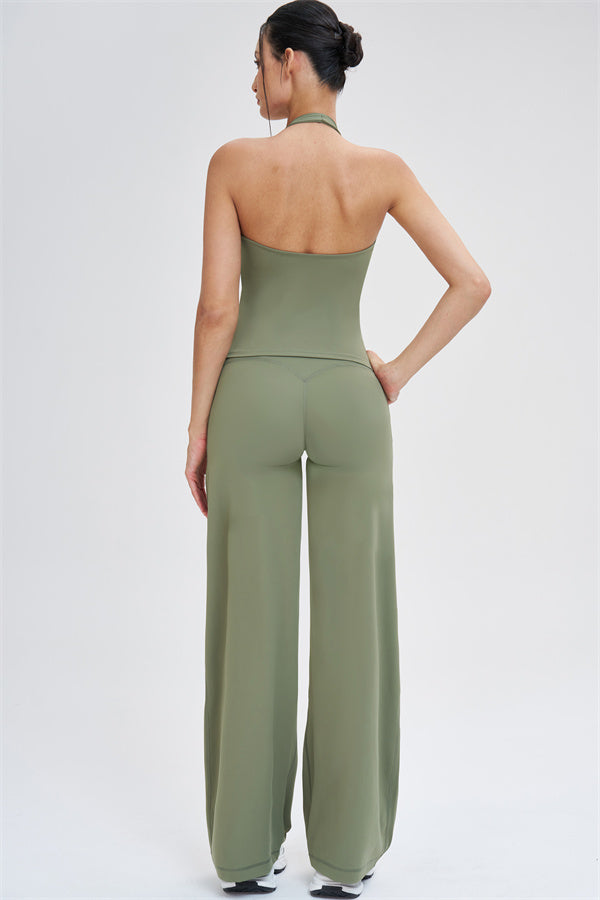 The Stride Crop Top Straight Leg Pants 2-Piece Set